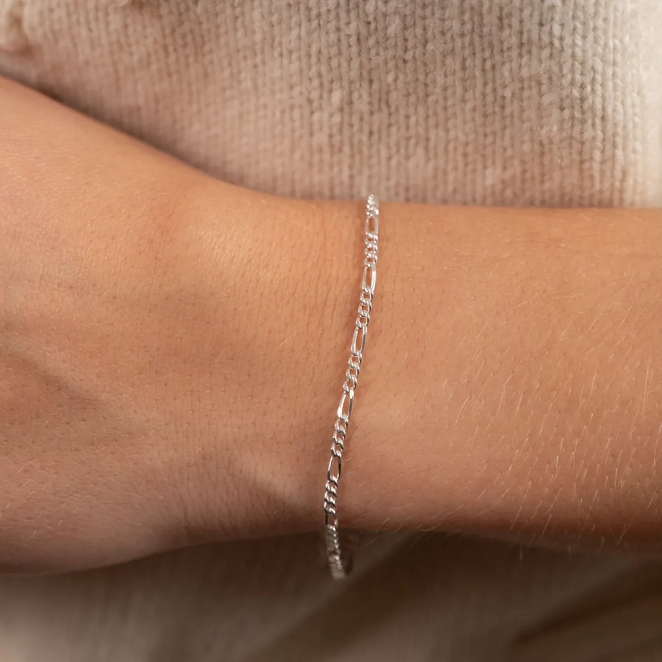UMA SMALL FIGARO SILVER BRACELET