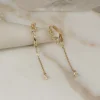 VALERIE WHITE TOPAZ SOLID GOLD EARRING
