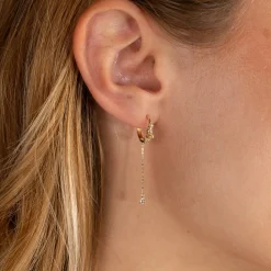 VALERIE WHITE TOPAZ SOLID GOLD EARRING