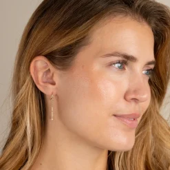 VALERIE WHITE TOPAZ SOLID GOLD EARRING
