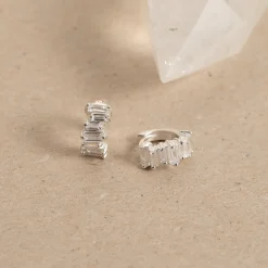 VANESSA CRYSTAL SILVER CREOL EARRING - Sisi Copenhagen
