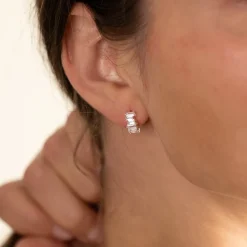 VANESSA CRYSTAL SILVER CREOL EARRING - Sisi Copenhagen