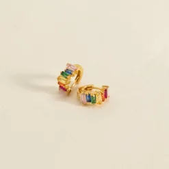 VANESSA RAINBOW GOLDEN CREOL EARRING