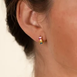 VANESSA RAINBOW GOLDEN CREOL EARRING