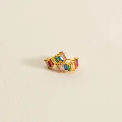 VANESSA RAINBOW GOLDEN CREOL EARRING