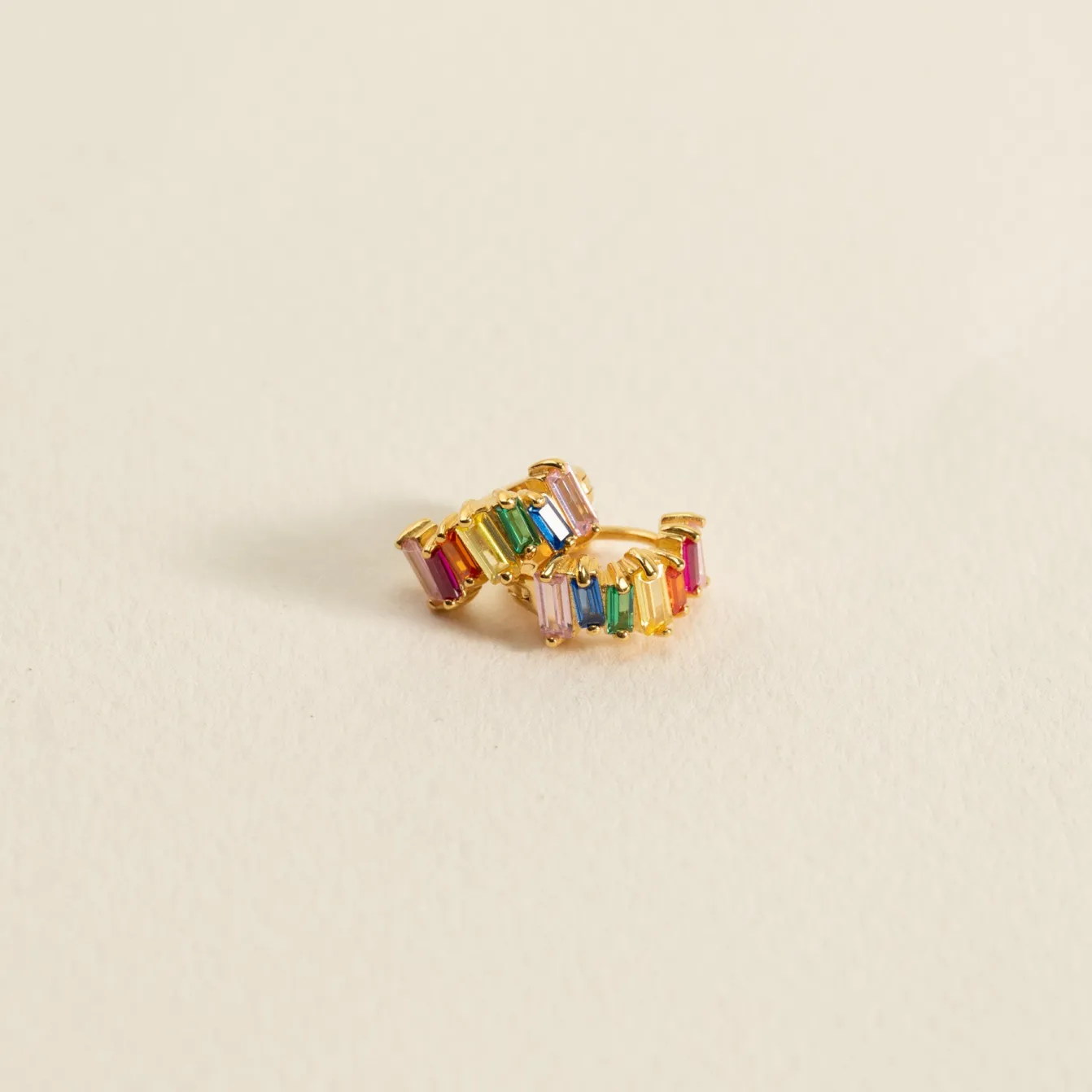 VANESSA RAINBOW GOLDEN CREOL EARRING