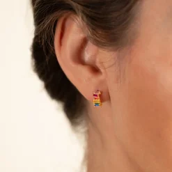 VANESSA RAINBOW GOLDEN CREOL EARRING