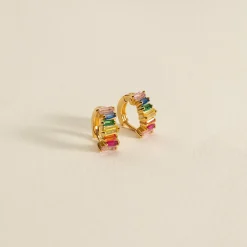 VANESSA RAINBOW GOLDEN CREOL EARRING