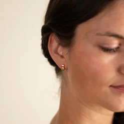 VANESSA RAINBOW GOLDEN CREOL EARRING