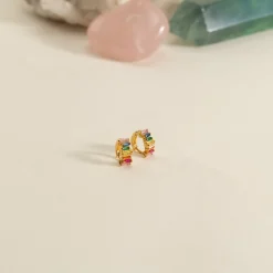 VANESSA RAINBOW GOLDEN CREOL EARRING