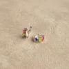 VANESSA RAINBOW SILVER CREOL EARRING