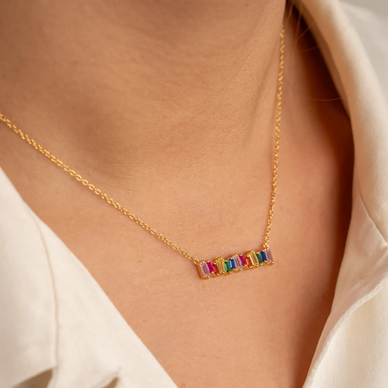 VERONICA RAINBOW GOLDEN NECKLACE - Sisi Copenhagen