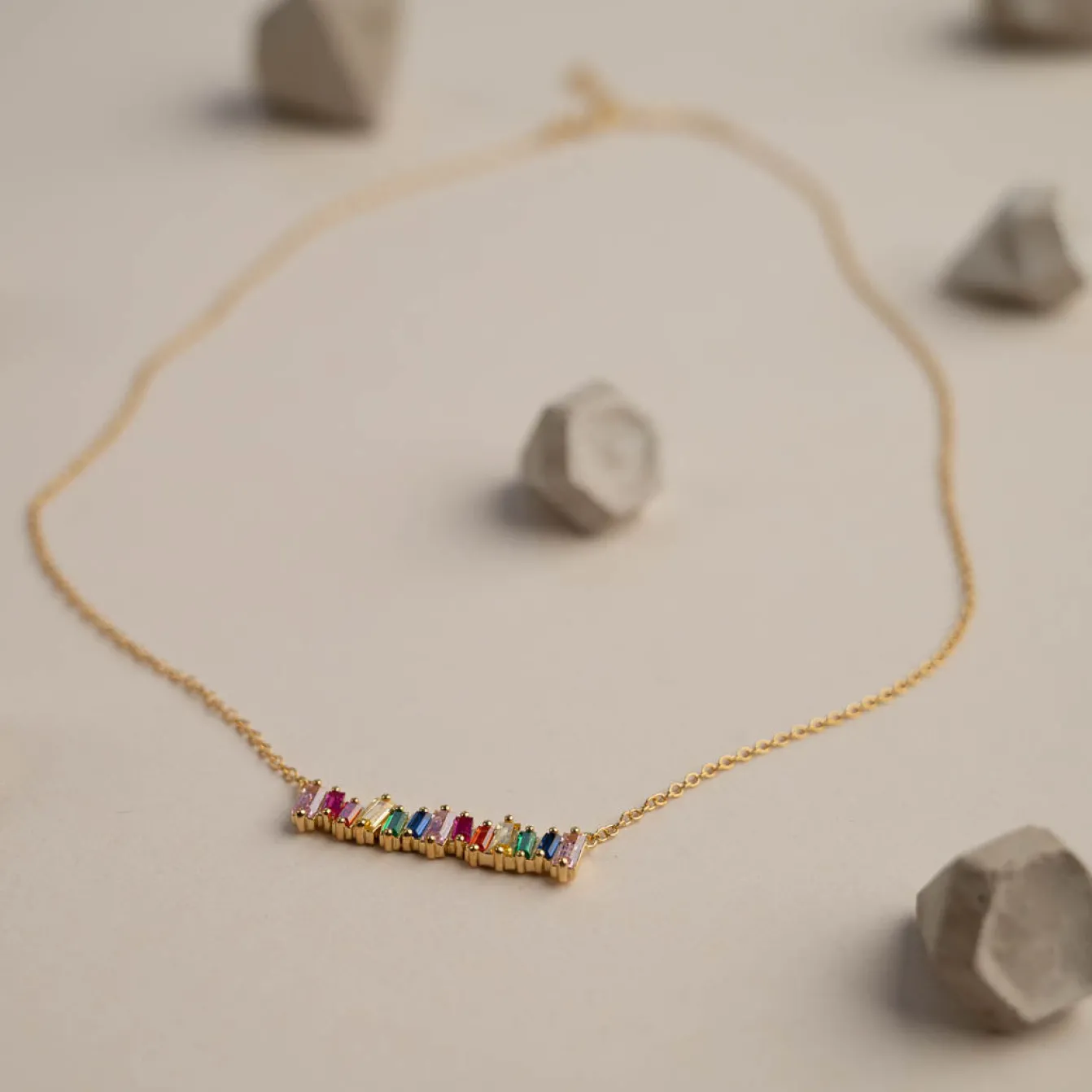 VERONICA RAINBOW GOLDEN NECKLACE - Sisi Copenhagen