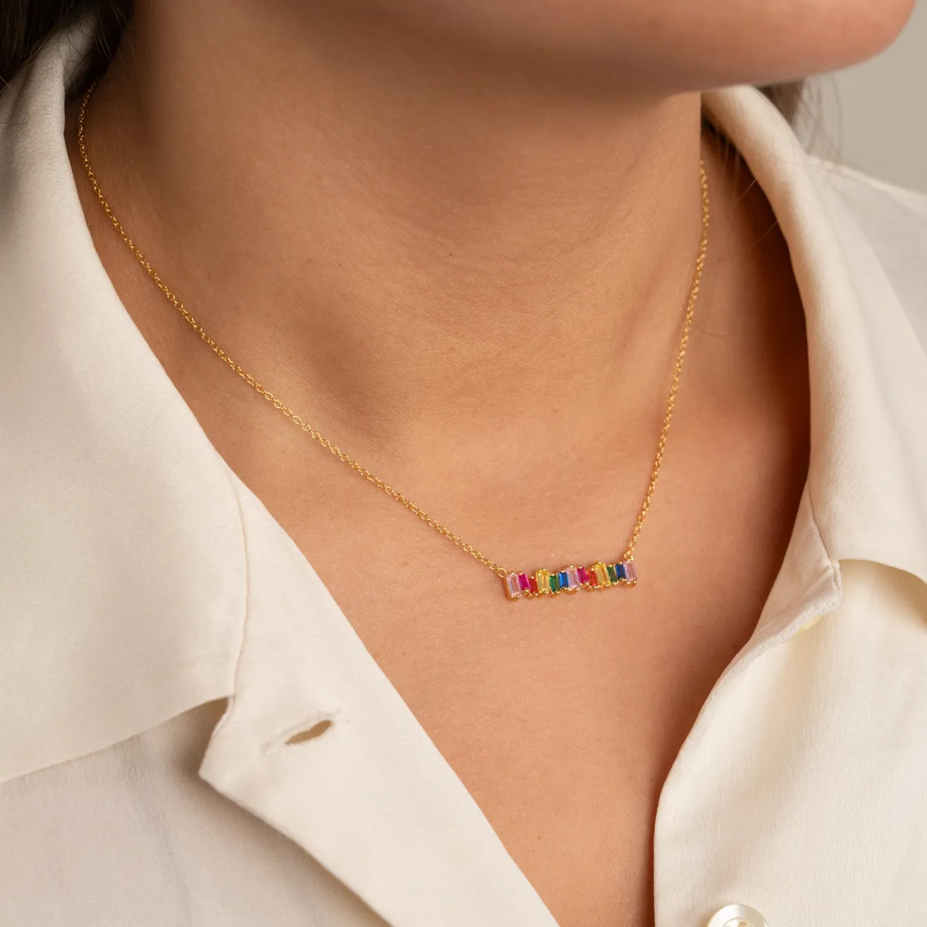 VERONICA RAINBOW GOLDEN NECKLACE - Sisi Copenhagen