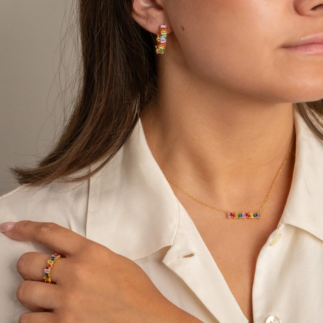 VERONICA RAINBOW GOLDEN NECKLACE - Sisi Copenhagen