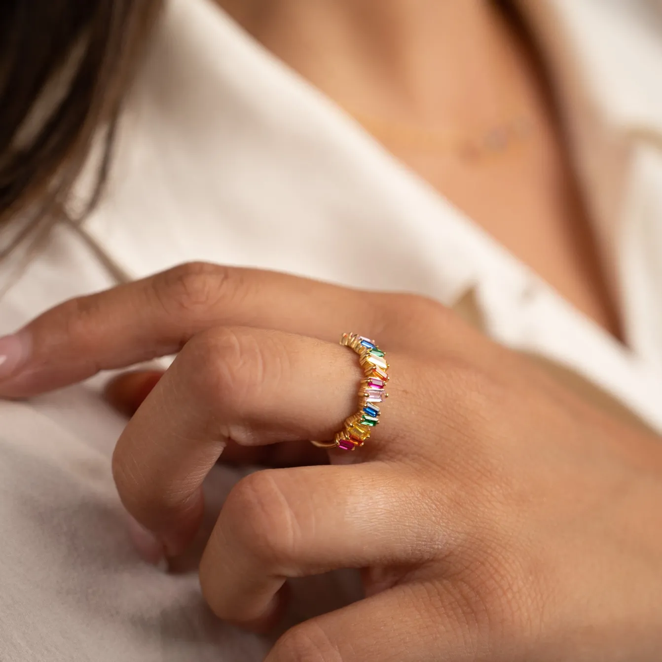 VERONICA RAINBOW GOLDEN RING - Sisi Copenhagen
