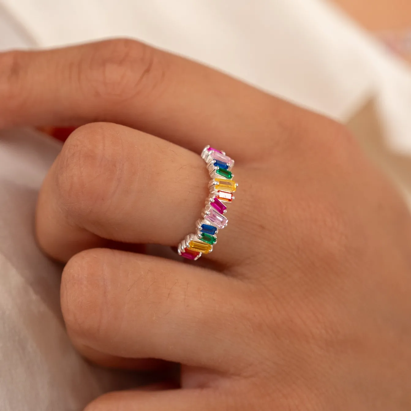 VERONICA RAINBOW SILVER RING - Sisi Copenhagen