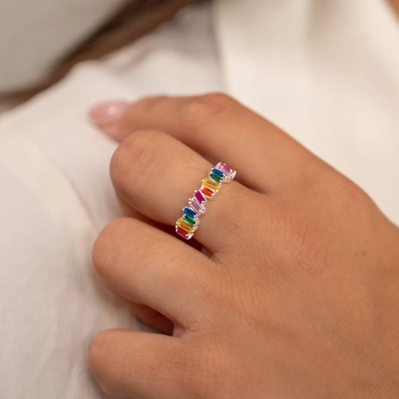 VERONICA RAINBOW SILVER RING - Sisi Copenhagen