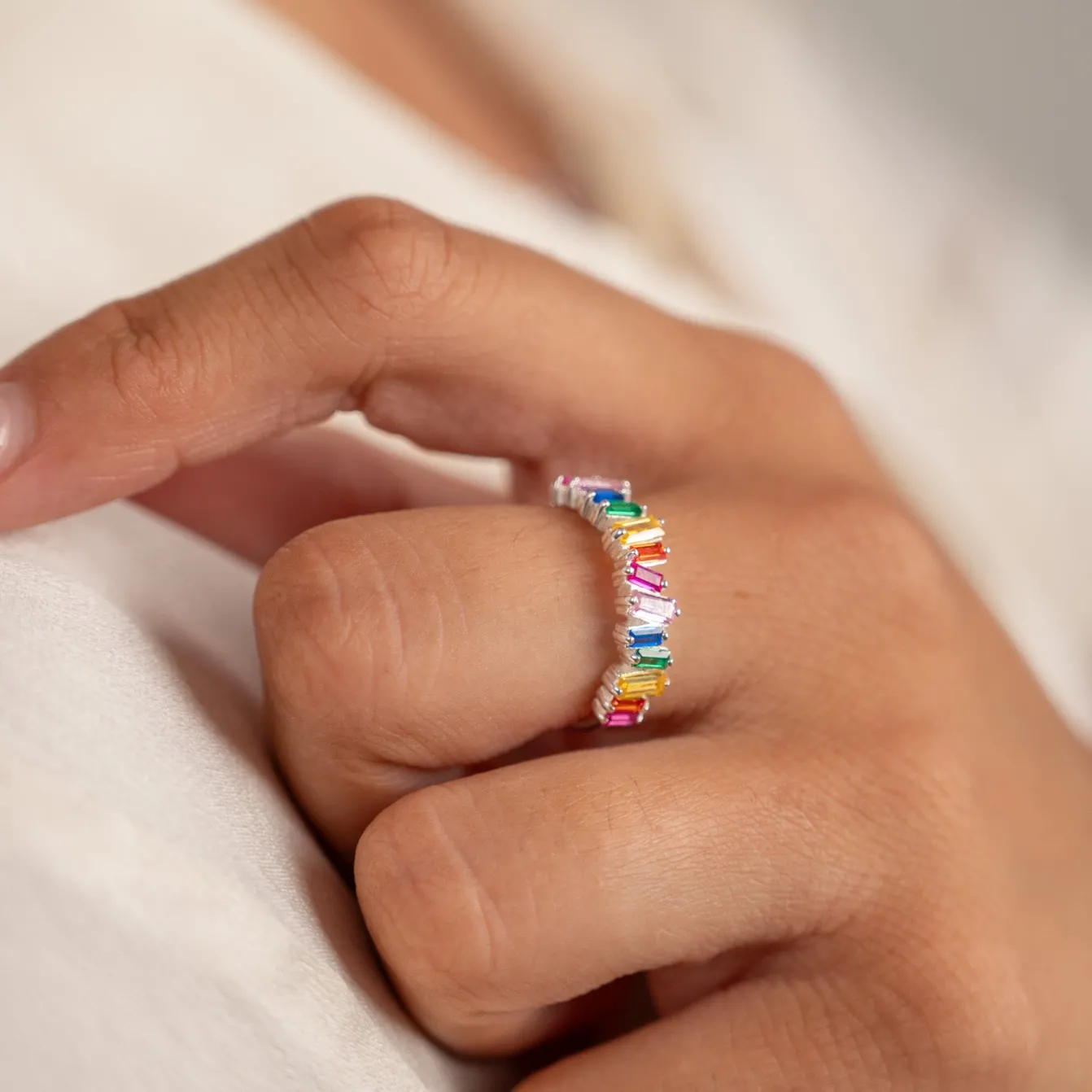 VERONICA RAINBOW SILVER RING - Sisi Copenhagen