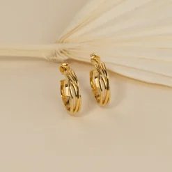 WILLOW GOLDEN CREOL EARRING