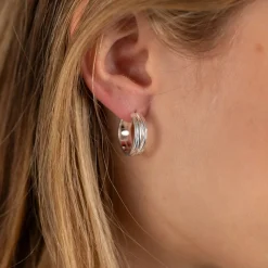 WILMA SILVER CREOL EARRING