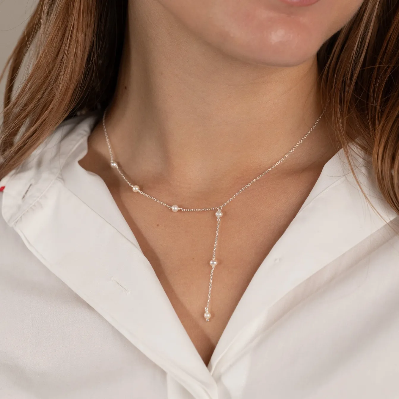 YASMIN PEARL SILVER NECKLACE